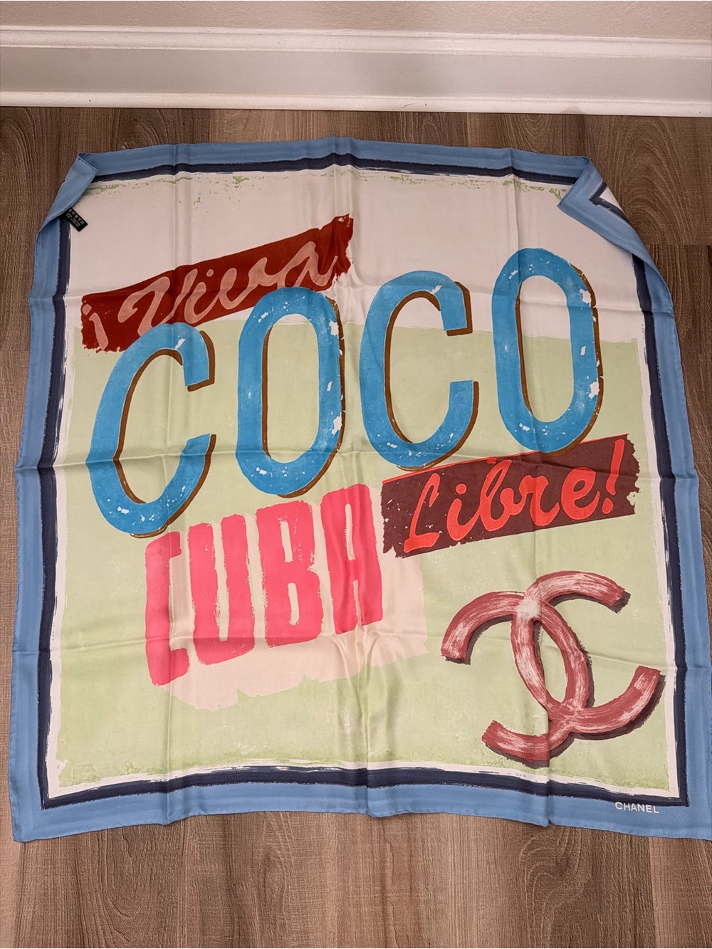 CHANEL Wall Scarf - Blue, Pink, Red, Cream